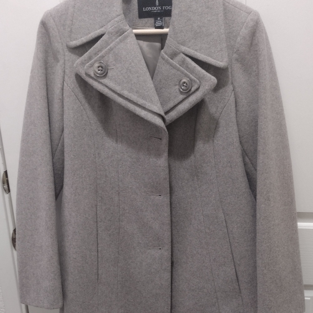 London Fog Women's Classic Gray Pea Coat